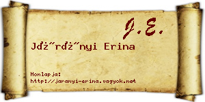 Járányi Erina névjegykártya